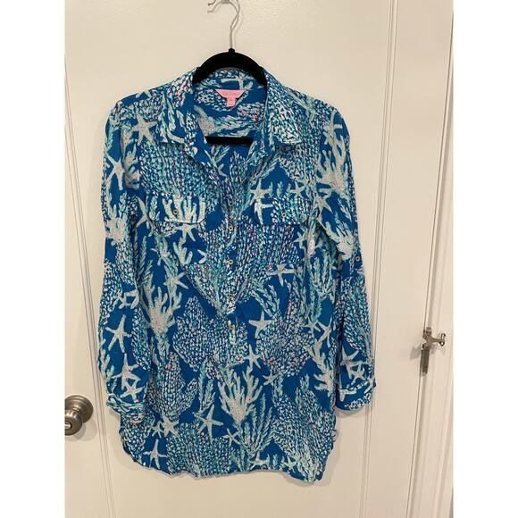 Lilly Pulitzer VGUC-Captiva Tunic- Good Reef- Size M - Picture 1 of 5